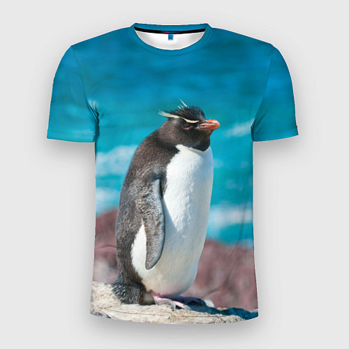 Мужская спорт-футболка Пингвин на солнышке / 3D-принт – фото 1