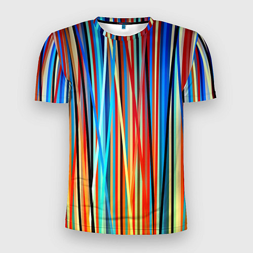 Мужская спорт-футболка Colored stripes / 3D-принт – фото 1