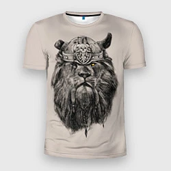 Мужская спорт-футболка Старый лев-воин