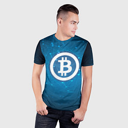 Футболка спортивная мужская Bitcoin Blue, цвет: 3D-принт — фото 2