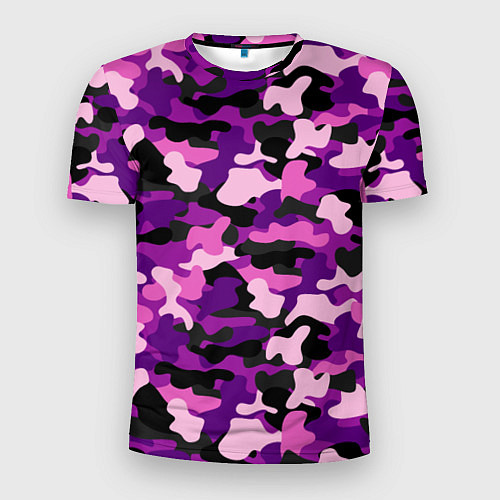 Мужская спорт-футболка Камуфляж: фиолетовый/розовый / 3D-принт – фото 1