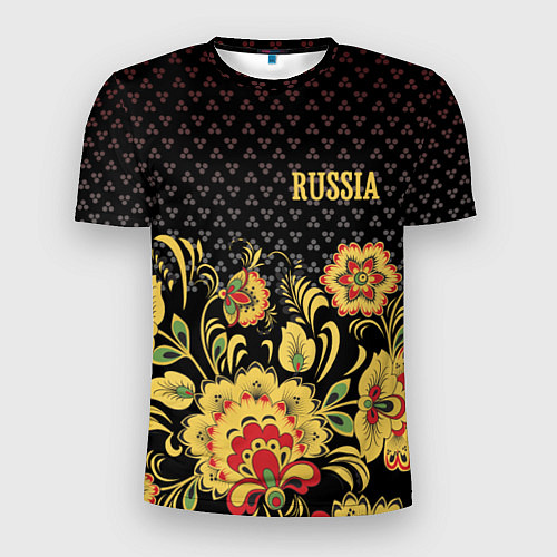 Мужская спорт-футболка Russia: black edition / 3D-принт – фото 1
