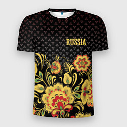 Футболка спортивная мужская Russia: black edition, цвет: 3D-принт