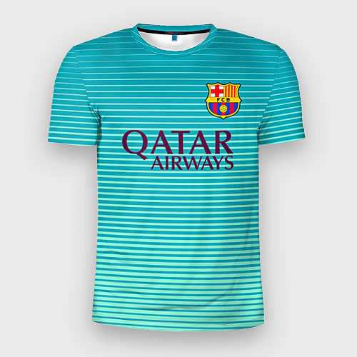 Мужская спорт-футболка Barcelona FC: Aqua / 3D-принт – фото 1