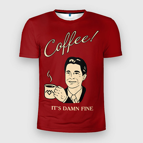 Мужская спорт-футболка Coffee: it's damn fine / 3D-принт – фото 1