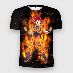 Футболка спортивная мужская Fire Goku, цвет: 3D-принт