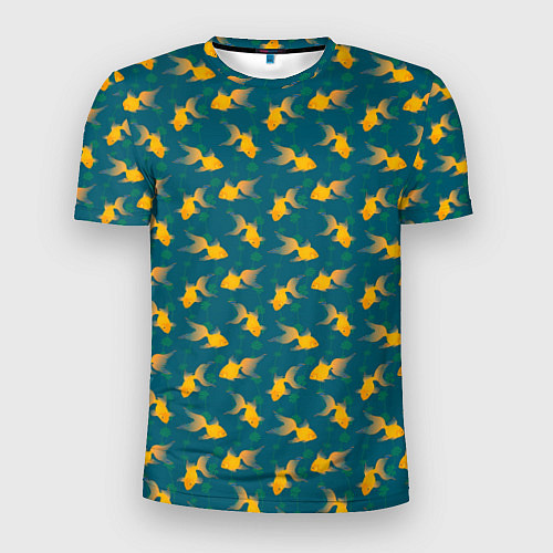 Мужская спорт-футболка Золотые рыбки / 3D-принт – фото 1