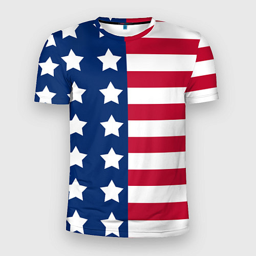 Мужская спорт-футболка USA Flag / 3D-принт – фото 1