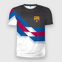 Футболка спортивная мужская Barcelona FC: White style, цвет: 3D-принт