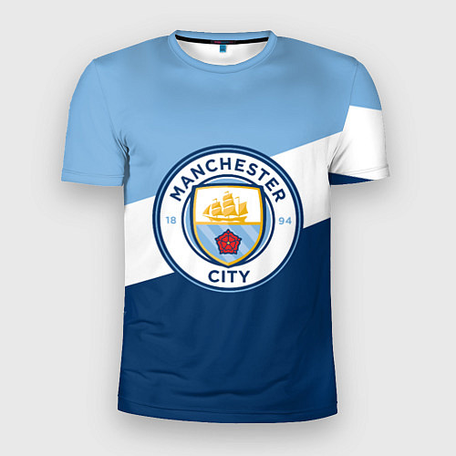 Мужская спорт-футболка FC Manchester City: Colors / 3D-принт – фото 1