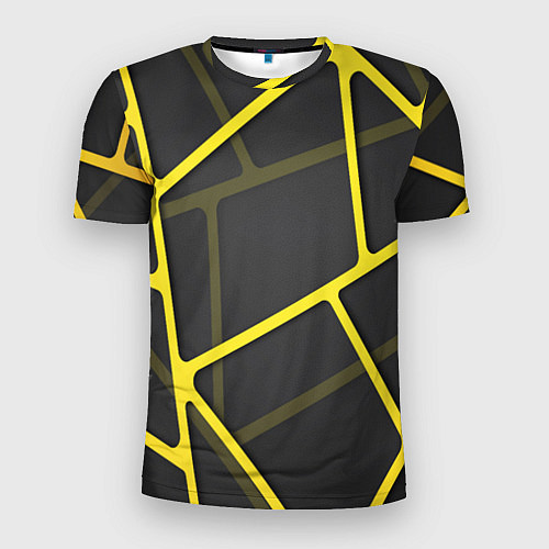 Мужская спорт-футболка Желтая сетка / 3D-принт – фото 1