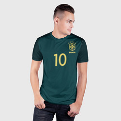 Футболка спортивная мужская Сборная Бразилии: Неймар ЧМ-2018 альтернатива, цвет: 3D-принт — фото 2