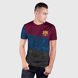 Футболка спортивная мужская FC Barcelona: Dark polygons, цвет: 3D-принт — фото 2