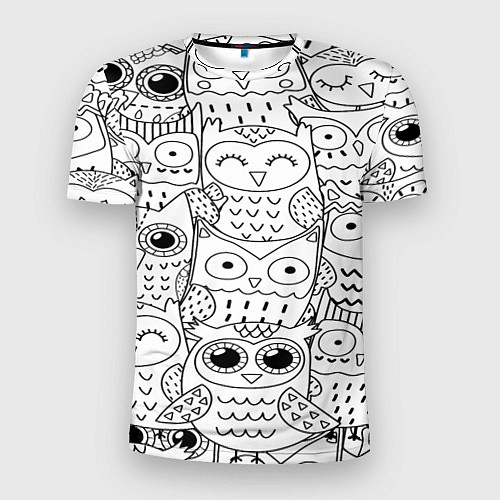 Мужская спорт-футболка Совушки: узор / 3D-принт – фото 1