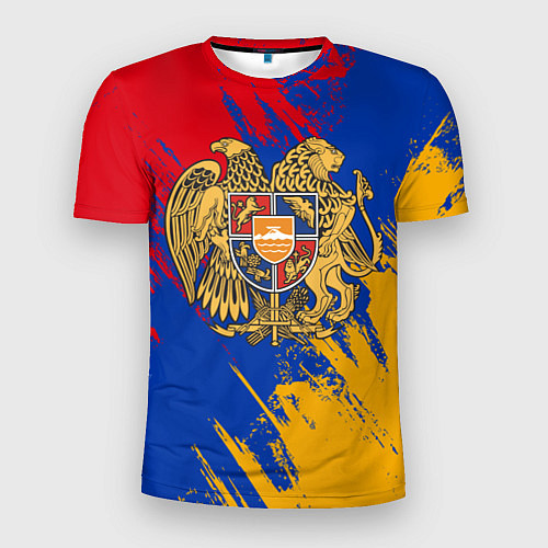 Мужская спорт-футболка Герб и флаг Армении / 3D-принт – фото 1