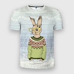 Мужская спорт-футболка Кролик хипстер