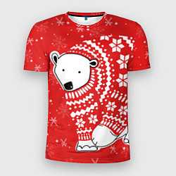 Мужская спорт-футболка Новогодний медведь