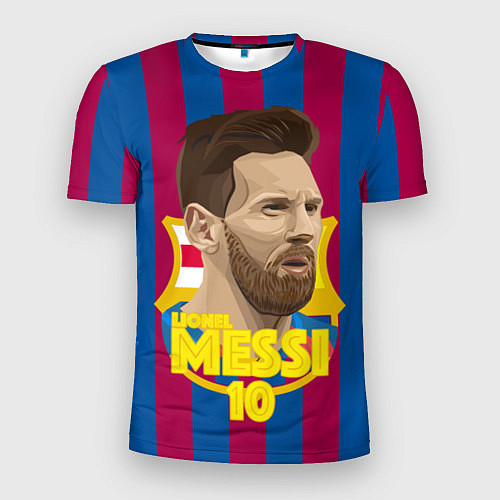 Мужская спорт-футболка FCB Lionel Messi / 3D-принт – фото 1