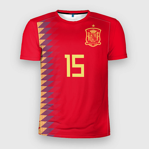 Мужская спорт-футболка Сборная Испании: Рамос ЧМ 2018 / 3D-принт – фото 1