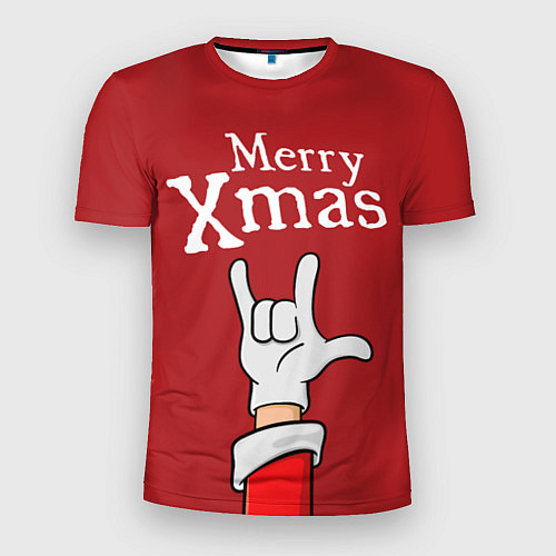 Мужская спорт-футболка Merry Xmas - Santas hand / 3D-принт – фото 1