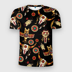 Футболка спортивная мужская Индейские культовые символы, цвет: 3D-принт