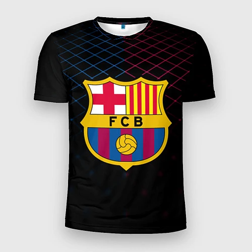 Мужская спорт-футболка FC Barcelona Lines / 3D-принт – фото 1