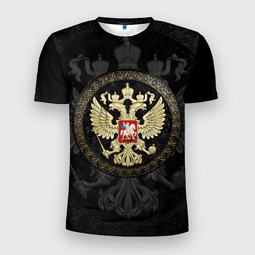 Мужская спорт-футболка Золотой Герб России / 3D-принт – фото 1