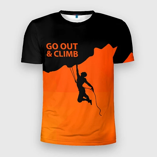 Мужская спорт-футболка Go out & climb / 3D-принт – фото 1