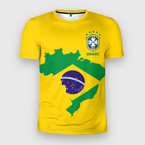 Мужская спорт-футболка Сборная Бразилии: желтая / 3D-принт – фото 1