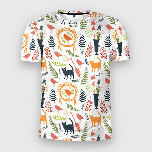 Мужская спорт-футболка О кошках и птичках / 3D-принт – фото 1