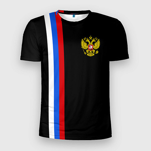 Мужская спорт-футболка Россия: Линия триколор / 3D-принт – фото 1