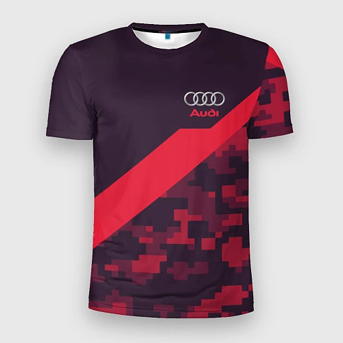 Мужская спорт-футболка Audi: Red Pixel / 3D-принт – фото 1