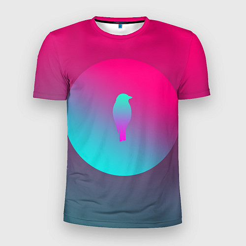 Мужская спорт-футболка Неоновая птица / 3D-принт – фото 1