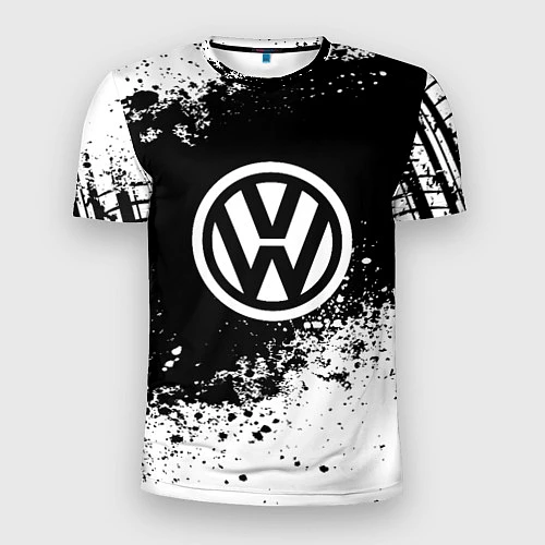 Мужская спорт-футболка Volkswagen: Black Spray / 3D-принт – фото 1