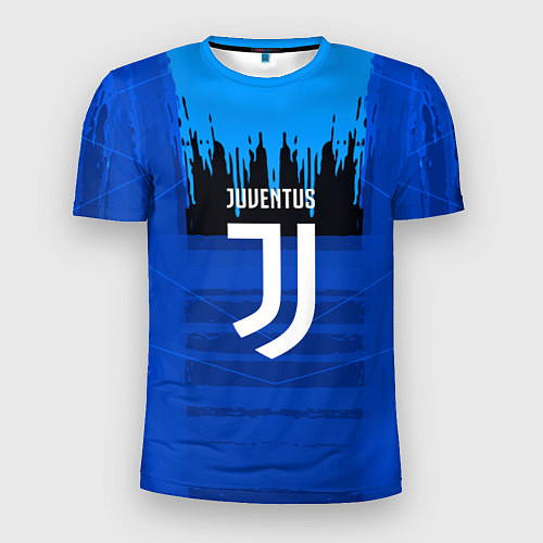 Мужская спорт-футболка FC Juventus: Blue Abstract / 3D-принт – фото 1