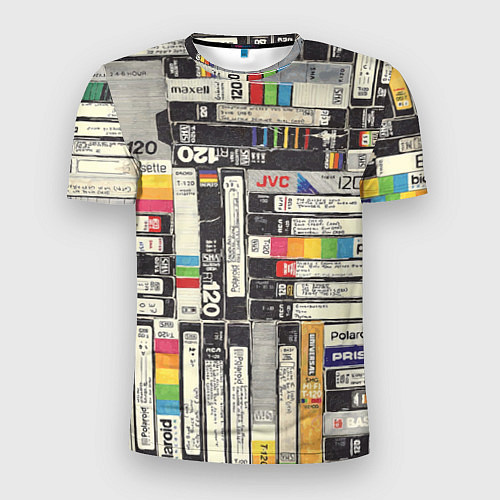 Мужская спорт-футболка VHS-кассеты / 3D-принт – фото 1