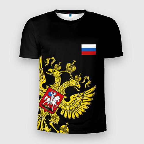 Мужская спорт-футболка Флаг и Герб России / 3D-принт – фото 1