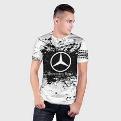 Футболка спортивная мужская Mercedes-Benz: Black Spray, цвет: 3D-принт — фото 2