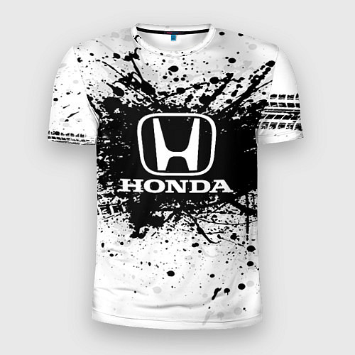 Мужская спорт-футболка Honda: Black Spray / 3D-принт – фото 1