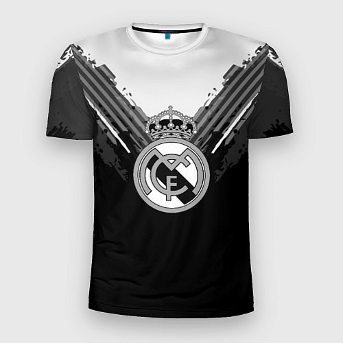 Мужская спорт-футболка FC Real Madrid: Black Style / 3D-принт – фото 1