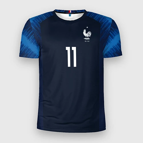 Мужская спорт-футболка Сборная Франции: Дембеле домашняя 18/19 / 3D-принт – фото 1