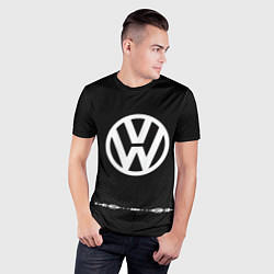 Футболка спортивная мужская Volkswagen: Black Abstract, цвет: 3D-принт — фото 2