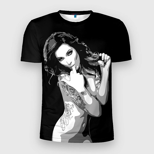 Мужская спорт-футболка Sexy Girl: Black & White / 3D-принт – фото 1