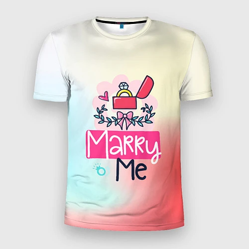 Мужская спорт-футболка Marry me / 3D-принт – фото 1