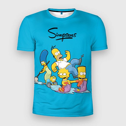 Мужская спорт-футболка Семейка Симпсонов / 3D-принт – фото 1