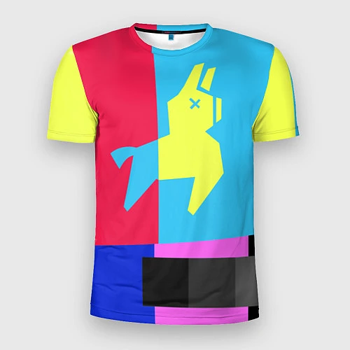 Мужская спорт-футболка Цветная Лама / 3D-принт – фото 1