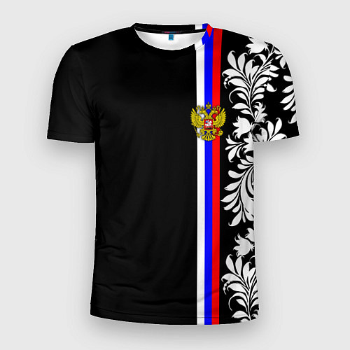 Мужская спорт-футболка Россия: цветочная коллекция / 3D-принт – фото 1