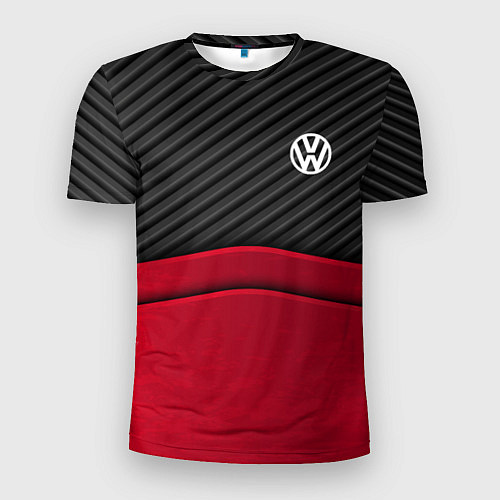 Мужская спорт-футболка Volkswagen: Red Carbon / 3D-принт – фото 1