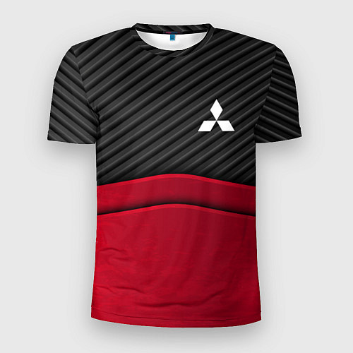Мужская спорт-футболка Mitsubishi: Red Carbon / 3D-принт – фото 1