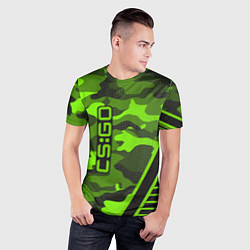 Футболка спортивная мужская CS:GO Light Green Camo, цвет: 3D-принт — фото 2